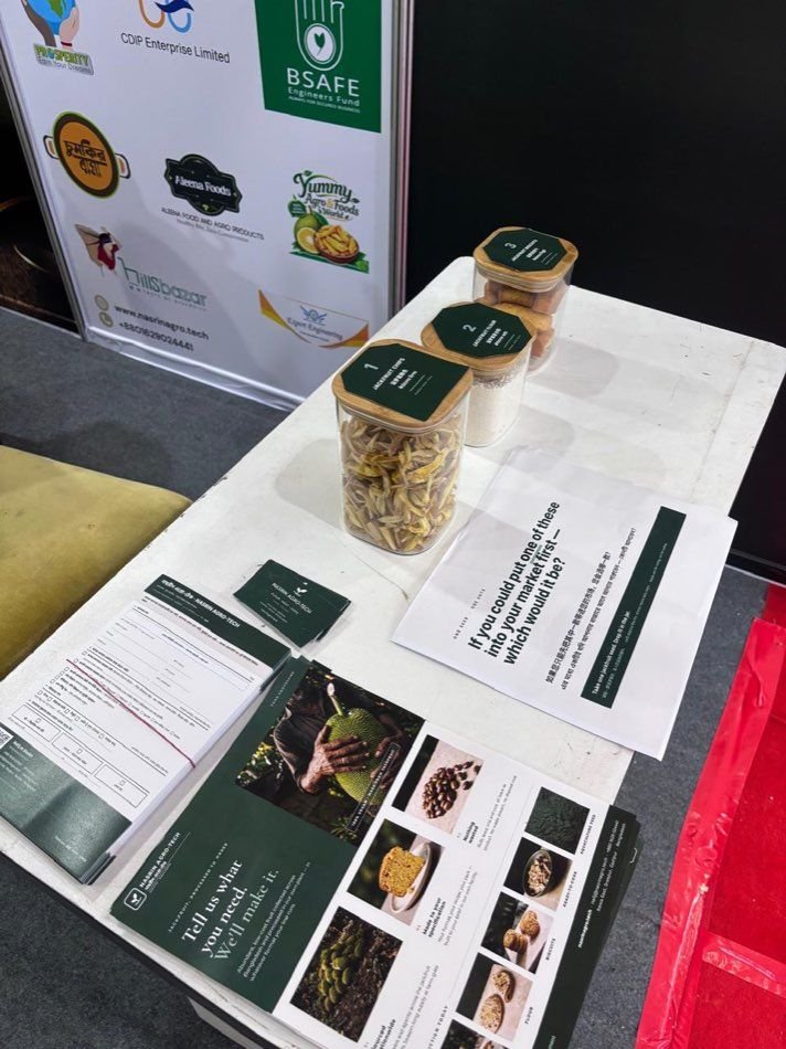 Product samples and catalogue on the sampling table